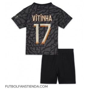 Paris Saint-Germain Vitinha Ferreira #17 Tercera Equipación Niños 2023-24 Manga Corta (+ Pantalones cortos)